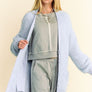 Davi & Dani Ribbed Hem Button Up Long Sleeve Cardigan