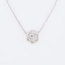 Cutout Rose CZ Pendant Necklace