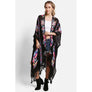 DIONA J FLORAL LACE KIMONO ONE SIZE COLOR BLACK
