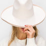 Vegan Felt Panama Upturned Brim HAT FOR WOMEN