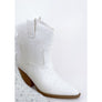RIVER-01 GLITTER RHINESTONE BLING BOOTIE Ivory Size 7