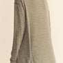 Davi & Dani Slit Mock Neck Long Sleeve Top