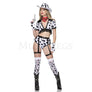 Dalmatian Cow Girl Women's 7 Pc Animal Print Crop Top Cosplay Costume Size XS