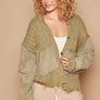 POL Distressed Hem Button Up Hooded Cardigan