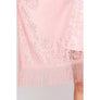 DIONA J FLORAL LACE KIMONO WITH TASSEL ONE SIZE COLOR PINK