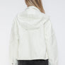 How Dare U Drawstring Hem PU Leather Zip Up Jacket