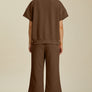 Double Take Full Size Texture Round Neck Top and Pants Set