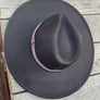 Wide brim panama hat in vegan felt with Jacquard t