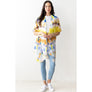 DIONA J ABSTRACT TIE-DYE PRINT KIMONO ONE SIZE COLOR YELLOW