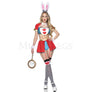 Rabbit Wonderland 5 Pc Short Sleeve Crop Multicolor Halloween Costume Size S/M