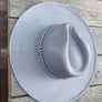 Wide brim panama hat in vegan felt with Jacquard t
