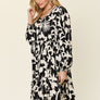 Double Take Full Size Printed Ruffle Hem Dress with Pocket