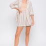 Love Tree Linen Woven Striped Blazer