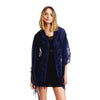 DIONA J FLOWER MESH SHORT COVER UP KIMONO CARDIGAN ONE SIZE COLOR NAVY