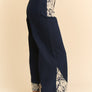 Davi & Dani Lace Applique Wide Leg Jeans