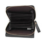 Accordian Wallet Black Snap Cardholder for Women