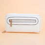 Zipper Wallet White Soft Grain for Women