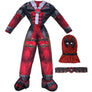 Boys Heroes 3D Print Bodysuit Red Suit Zentai Onesie Spandex Jumpsuit with Mask Fiber Belt Set Halloween Costume Set (Extra Small)
