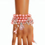 Breast Cancer Light Pink Pearl Fight 4 Pc Bracelets