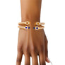 SGRHO Blue Gold Crystal Cable Bangle Bracelet Set