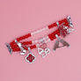 Updated DST Red Clear Glass Bead Charm Watch Band