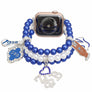 ZPB Sorority Blue White Pearl Watch Band for Women