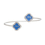 ZPB Sorority Rhinestone Blue Clover Open Bangle