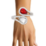 DST Red and Clear Teardrop Crystal Cuff Bracelet