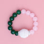 Pink Green Pearl Glass Bead Bracelet