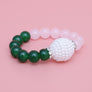 Pink Green Pearl Glass Bead Bracelet