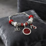 DST Snake Chain Triple Charm Luxe Bead Bracelet