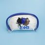 ZPB Sorority Woman Blue White Cosmetic Pouch Set