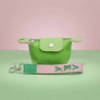 AKA Sorority Green Nylon Wristlet Strap Mini Pouch