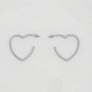 Open Hoop Classic Silver Heart Earrings