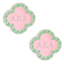 AKA Pink Green Sorority Studs
