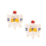Gold Blue Crest Studs