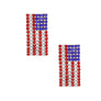 Studs Patriotic Bling American Flag Silver Earring