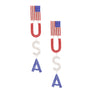 Dangle Earrings USA American Flag Long Bling