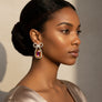 Dangle Date Night Purple Crystal Bow Earrings