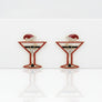 Stud Gold Tipsy Santa Red Martini Xmas Earrings