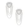 Dangle Silver Crystal Heart Cascade Earrings