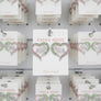 AKA Sorority Heart Pink Green Bling Stud Earrings