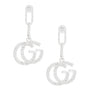 Drop Silver Pave Link GG Earrings for Women