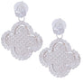 Silver Pave Clover Earrings