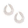 Stud Gold Baguette Crystal Teardrop Earrings Women