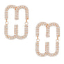 Studs Gold Pave Oval Loop Design Earrings Women