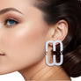 Studs Silver Pave Oval Loop Design Earrings Women