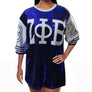 ZPB Sorority Blue and White Sequin Jersey Shirt
