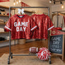 Jersey DST Red White Sequin GAME DAY Crop Top