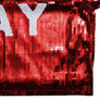 Jersey DST Red White Sequin GAME DAY Crop Top